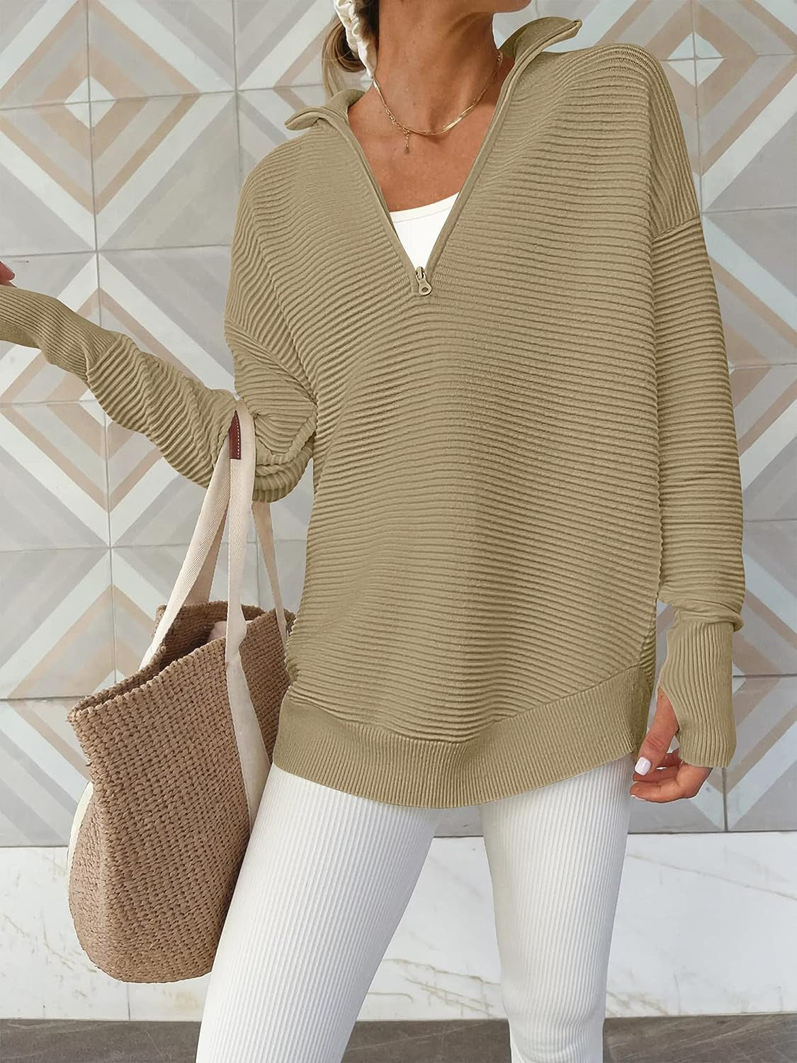 Megan Half Zip Knit Top