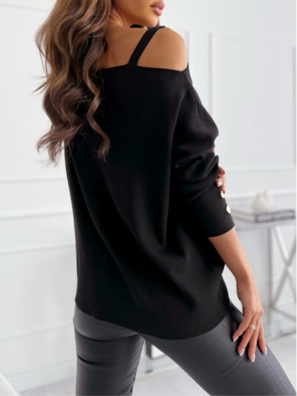 Farrah Buttoned Top Sleeve Sweater