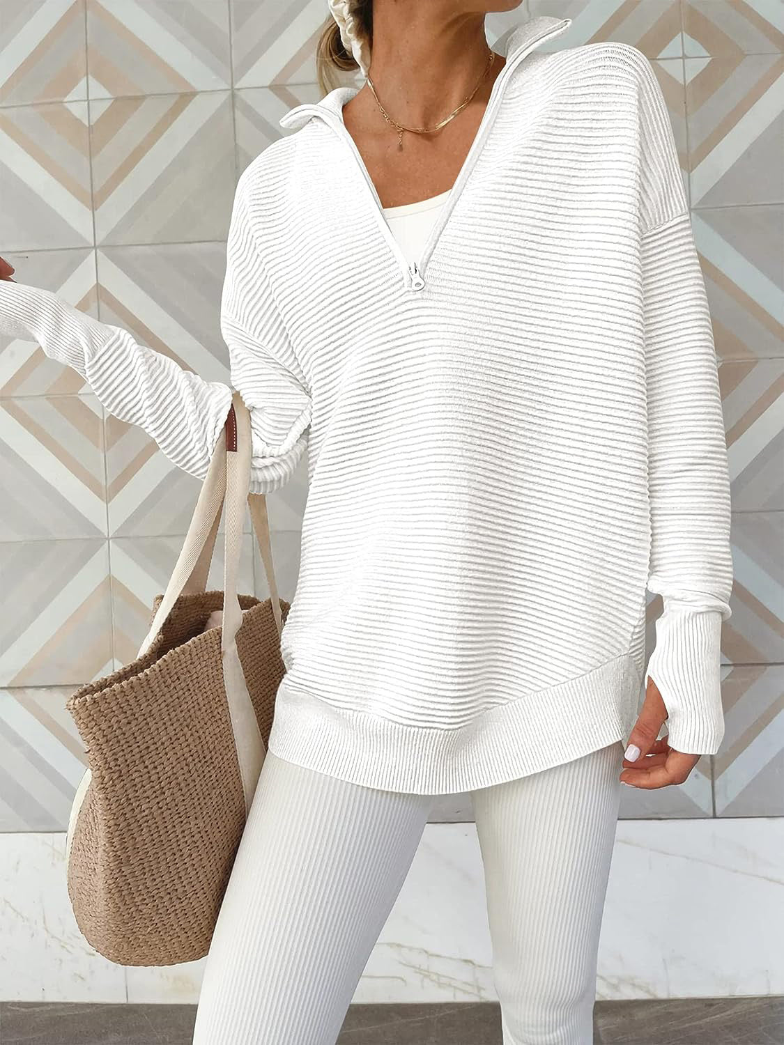 Megan Half Zip Knit Top