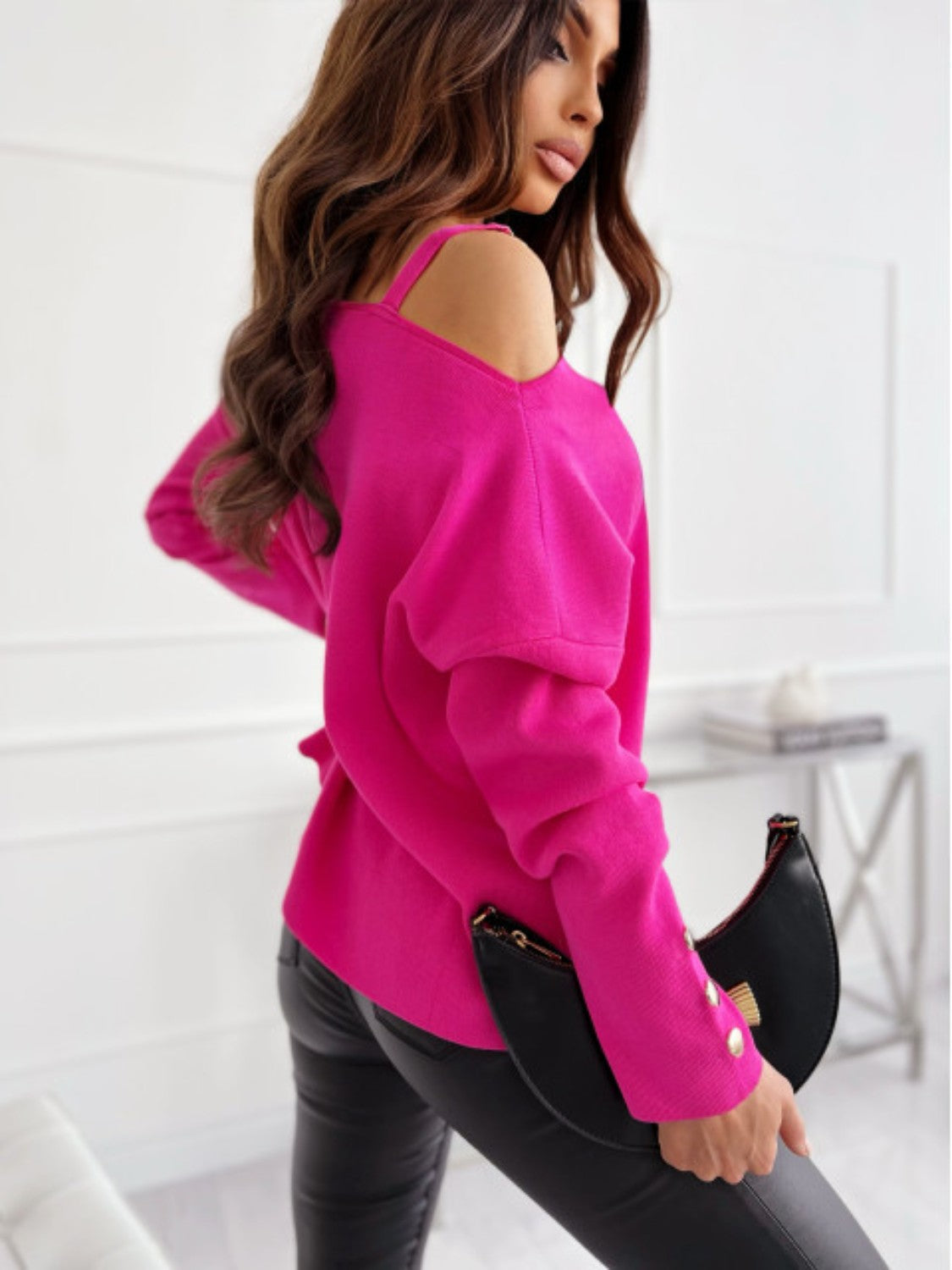 Farrah Buttoned Top Sleeve Sweater